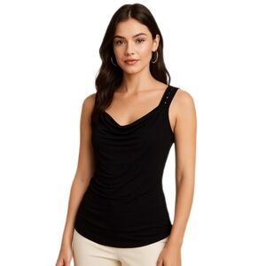 NWT Candie’s “Sweet Escape” Black Embellished Tank Top — XS